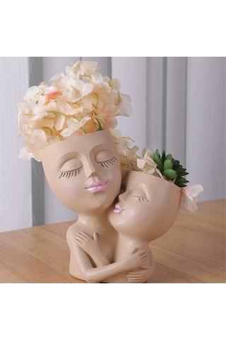 Ulzyvf Yüz Vazo Saksısı Saksısı Saksıları Reçine Kızlar Kadın Hava Ev Etli Dekorasyonu Çiçek Çiçek Baş Bahçe Aşk Anne Açık Jv