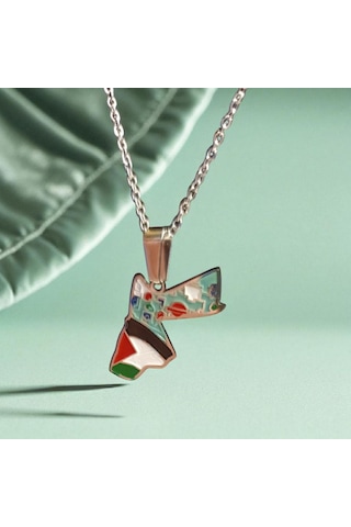 Filistin-palestine Harita Ve Anahtar Modeli Özel Tasarım Kolye Altın