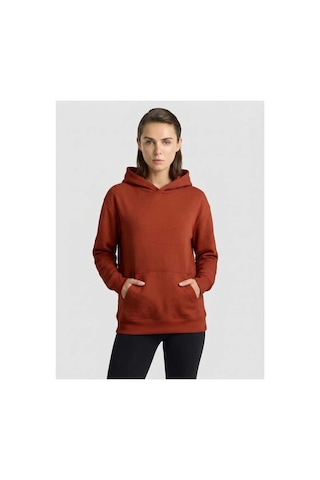 Mespu Kapüşonlu 3 İplik Kadın Sweatshirt Turuncu Mespu Kapüşonlu 3 İplik Kadın Sweatshirt Turuncu