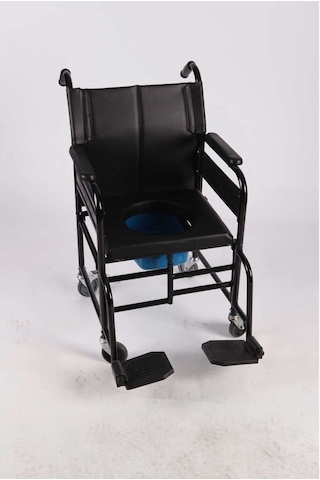 Katlanabilir Tekerlekli Hasta Tuvaleti Klozeti Araba