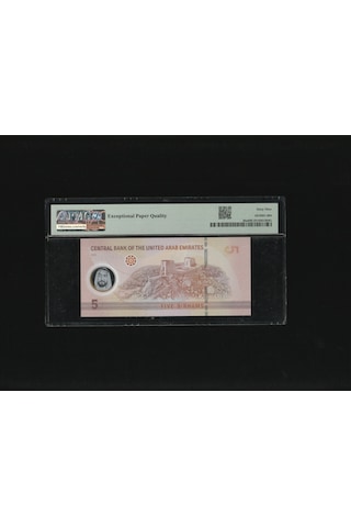 Birleşik Arap Emirlikleri United Arab Emirates 5 Dirhams Dirhem P36a 2022/ah1443 Polymer Pmg 69 Epq Superb Gem Unc Çil Sn 013211204