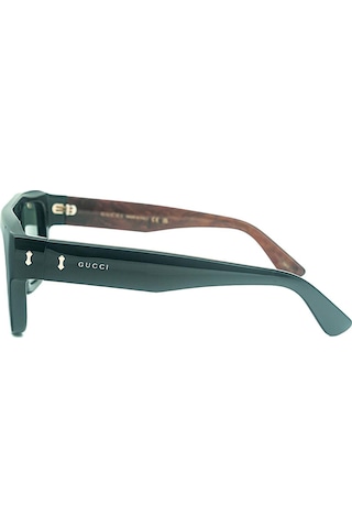 Gucci Gg 1461s 001 55 Unisex Dikdörtgen Siyah Kemik Güneş Gözlüğü