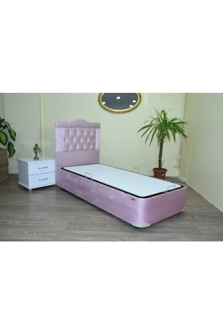 Bengimobilya Baza-Başlık Tay Tüy Pembe Silinir Model Kapitone Deri Başlık Meta