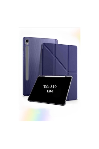 Fuchsia Galaxy Tab S10 Lite10.9 İnç İle Uyumlu Kalem Bölmeli Katlanabilir Standlı Tri Folding Tablet Kılıfı Kapaklı Kılıf