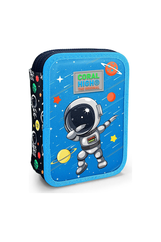 Coral High İki Katlı Düzenleyici Kalem Kutusu - Mavi Astronot, Erkek Çocuk, Mavi Astronot MAvi
