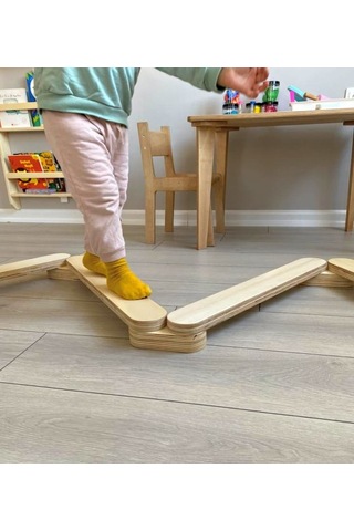 montessori denge yolu - portatif ahşap denge yolu