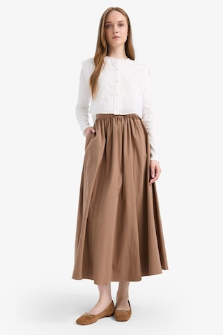 DeFacto A Kesim Esnek Belli Poplin Maxi Tesettür Etek E7453AX25SMBN589