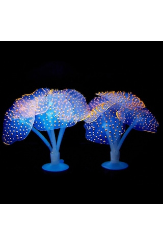 Sones Akvaryum Makaleleri Dekorasyon Silikon Simülasyon Floresan Enayi Denizanası, Boyut: 10 10 9cm