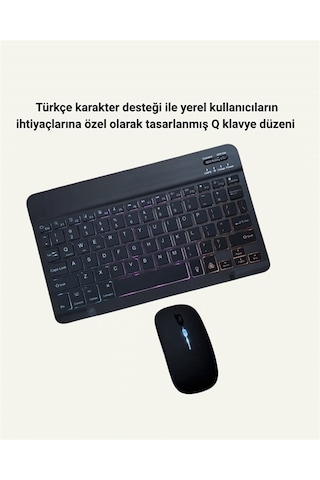 Rgb Aydınlatmalı Şarjlı Kablosuz Klavye Ve Mouse Seti - Modern Ve Kompakt Tasarım