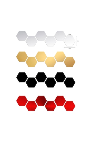 Yifomall 32 Adet Siyah Akrilik Hexagon Yansıtlı Duvar Sticker - Dıy Ev Dekorasyonu, Çocuk Odası/yatak Odası/banyo Uygun, 8x7x4cm, Kolay Kurulum & Geri Çekilebilir Siyah