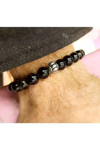 Oriental Kuyumculuk Jewellery Parlak Turmalin Taşlı Bileklik Siyah