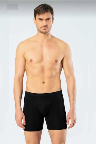 Cacharel 1336 Erkek Bel Bantlı Likralı Uzun Paçalı Boxer-siyah Siyah