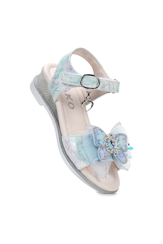 Pige Fiyonklu Kız Çocuk Sandalet Ayakkabı Mavi