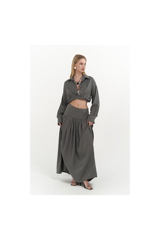 Mai Collection Mai Studios Co. Ginevra Gri Gömlek Etek Takım Gri