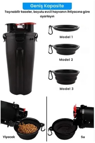Paticimiss Kedi Köpek Su Mama Matarası Katlanır Mama Kabı Seti
