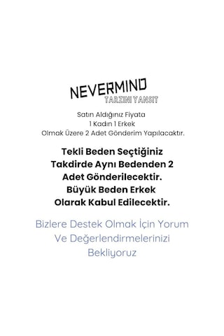 Nevermind Sevgili Kombini Tişört 2 Li Set Ayıcık Baskılı Unisex Çift Tişört Mavi