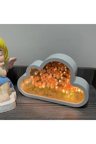 Pazly Suntek Pembe Lambası Küçük Gece Dıy Başucu Banyo Ayna Ui Ahşap