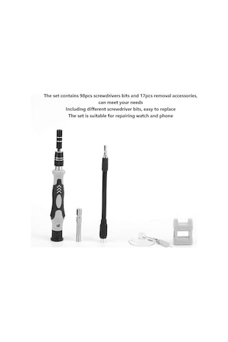 Zhltools 115 Parça Profesyonel Cep Telefonu Tablet Laptop Tamir Seti Tornavida Seti
