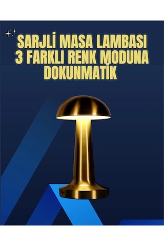 Modern Tasarım Şarjlı Masa Lambası 1800 Mah Batarya Sarı