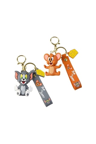 Tom Ve Jerry 3d Karakter İkili Silikon Anahtarlık