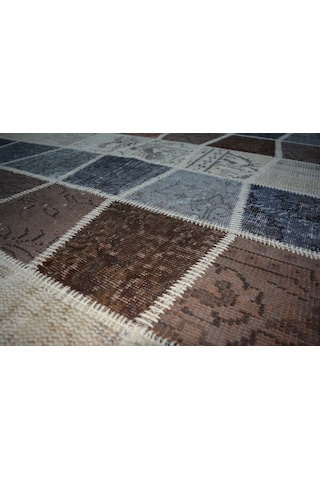 Patchwork El Dokuma Antik Anadolu Halı Ocean Wave 90 X 150, Mavi Çok Renkli