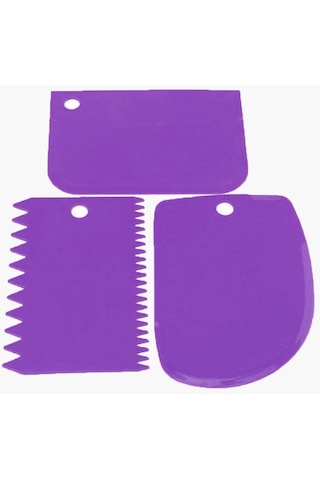Hamur Kesici Kek Ekmek Dilimleme Pişirme Kazıyıcı Kek Bıçağı Spatula 16z Mor 3 Adet/Takım