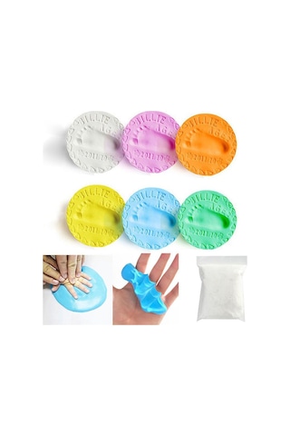 20g Bebek Bakımı Hava Kurutma Yumuşak Kil Bebek El İzi Ayak İzi Kiti Döküm El Parmak İzi