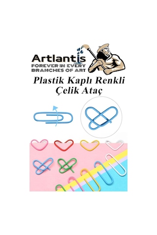 Ataç Renkli Metal Plastik Kaplama 100 Adet Orta Boy 1 Paket Ataş Okul Ofis Belge Düzenleme Paslanmaz Kaplamalı