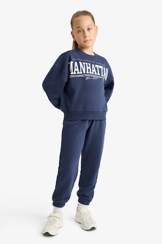 Defacto Kız Çocuk 2li Takım Baskılı Sweatshirt Eşofman Altı E6416a825aunv256 Lacivert