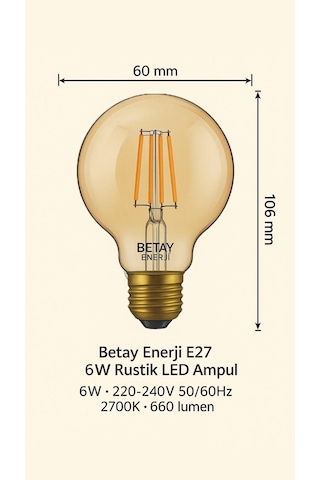 Led Fılament Rustik Ampul Kes 603