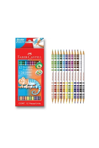 Faber-castell Bicolor Çift Uçlu Kuru Boya Kalem Seti 24 Renk Çok Renkli