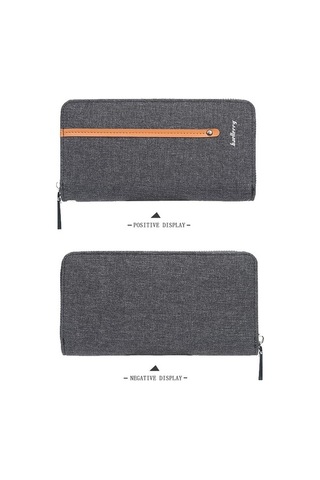 Zyzqstore Baellerry Kanvas Cüzdan Uzun Fermuarlı Vintage Çok Kartlı Debriyaj Erkek Kahve Kahverengi Kahverengi