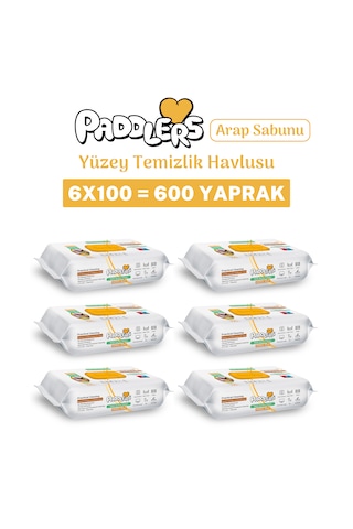 Easy Clean Arap Sabun Katkılı Yüzey Temizlik Havlusu 6x100 (600 Yaprak)