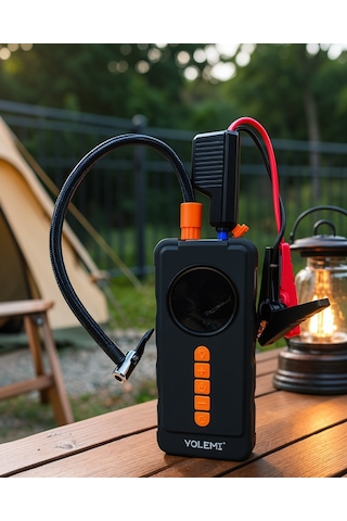 4'ü 1 Arada Akü Takviye Cihazı Dijital Lastik Şişirme Kompresörü 10000mah Powerbank Ve Led Fener 0