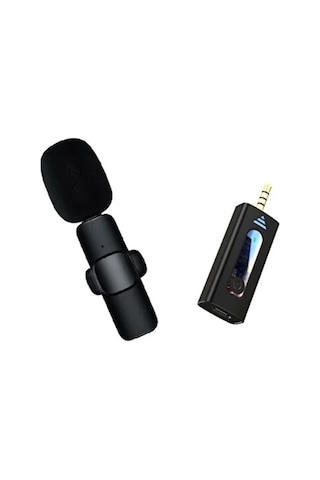 K35 Yaka Mikrofonu 3.5mm Jack Girişli Kablosuz Yaka Mikrofonu Wireless Aux Giriş Kamera Araç Hoparlör Telefon Ses Aktarımı