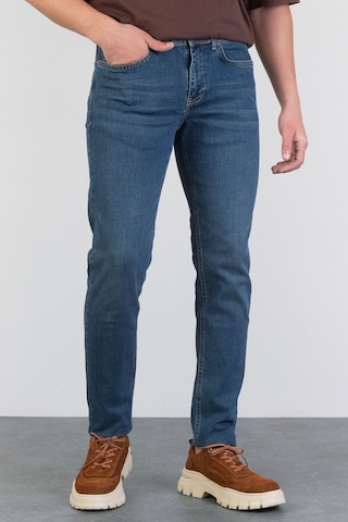 HLT Jeans Erkek Okyanus Mavisi Slim Fit Dar Paça Likralı Jean Kot Pantolon Hlthe001958 Mavi
