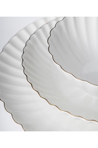 Maxx Doria Parthenon Gold 12 Kişilik 58 Parça Yemek Takımı Pa2068 Beyaz - Gold