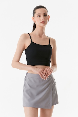 Fullamoda Fitilli İp Askılı Crop Büstiyer 24ygb650211071-siyah 24YGB650211071-Siyah