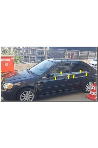 Markadan Honda Civic Krom Cam Çıtası 2001-2005 4 Parça Paslanmaz