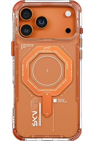 Apple Uyumlu iPhone 17 Pro Max Kılıf M-safe Şarj Özellikli Airbag Tasarımlı Magma Kapak Turuncu Turuncu