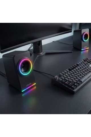 Rgb Aydınlatmalı Usb Hoparlör, 2.0 3w 2 Güç İle