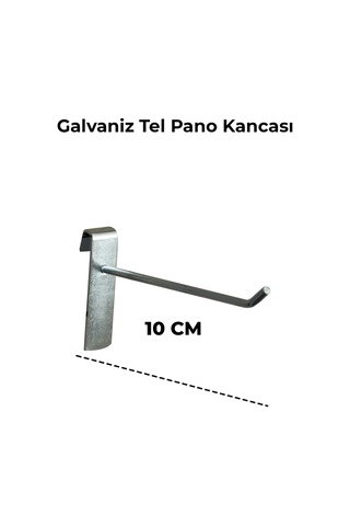Tel Pano Kancası 10 Cm Raf Askısı Raf Kancası Mağaza Düzenleme 40 Adet