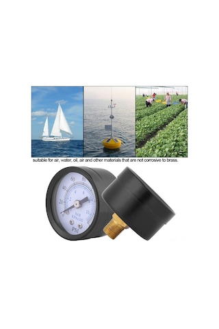 Wezone 40mm Metal Basınç Ölçer, 0-10bar/0-160psi Çift Ölçek, 1/8" Npt Teli, Mini Boyutlu Ve Okunması Kolay