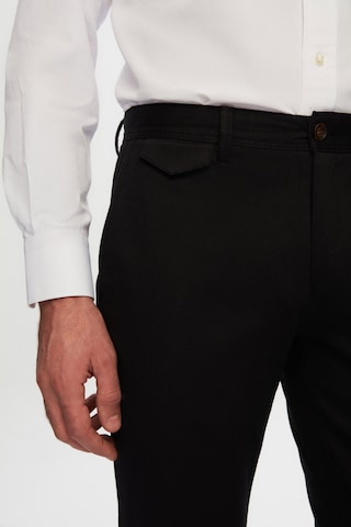 Twn Slim Fit Siyah Armürlü Chino Pantolon 5ecc3s208232m 001