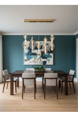 Nuvola Model 5"li Gold 3 Renk Modu Yemek Masası Oturma Çocuk Yatak Odası Modern Ledli Avize Gold