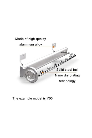 Tongxida Y02 Rayı Push-pull İnç Elbise Donanımı Boncuklu Asma Dolap Çubuk 3 10 Qn Gümüş Gümüş