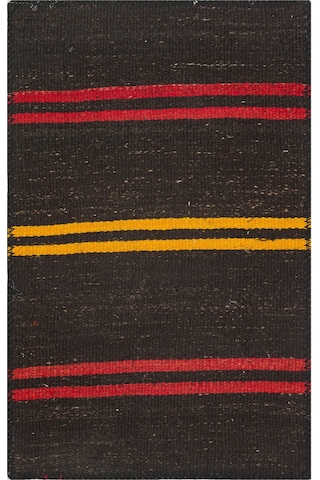 Özel Sarı Kırmızı Rengi El Dokuma Kilim Paspas
