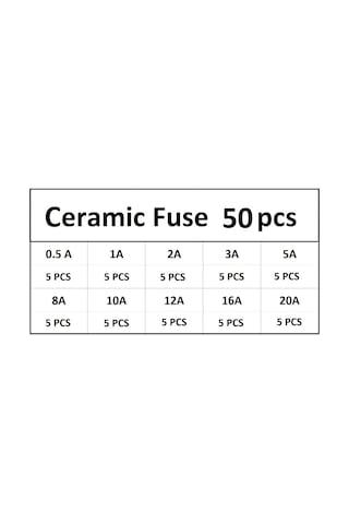 Yate10 5x20 Seramik Sigorta Seti 50x 10 Tür Poşetliyate10 5x20 Se