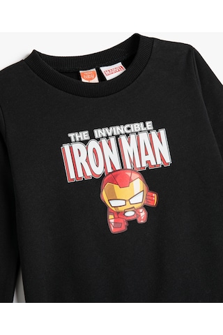 Koton Iron Man Sweatshirt Lisanslı Uzun Kollu Bisiklet Yaka Pamuklu Antrasit 4wmb10366tk 4WMB10366TK931 Antrasit