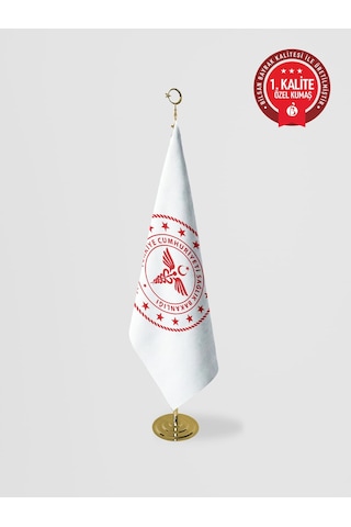 Sağlık Bakanlığı Makam Bayrağı - Saçaksız Gold Set 100 x 150 CM